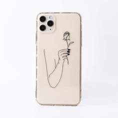 Чехол для iPhone с цветочным узором Shein
