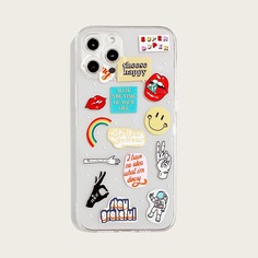 Прозрачный чехол для iPhone с узором Shein