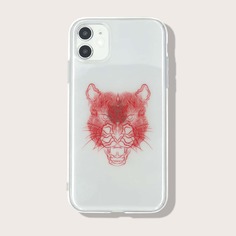 Чехол для iPhone с узором головы животных Shein