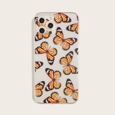 Прозрачный чехол для iPhone с принтом бабочки Shein