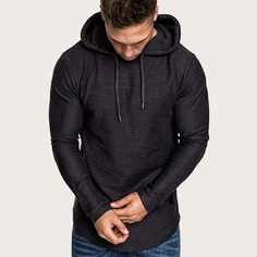 Мужской свитшот с капюшоном на кулиске Shein