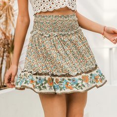 Многослойная цветочная юбка Shein