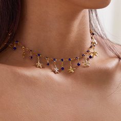Ожерелье с подвеской морской звезды и стразами 1шт Shein