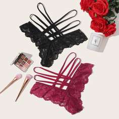 Кружевные трусики размера плюс 2шт Shein