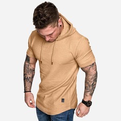 Мужская футболка на кулиске с капюшоном Shein