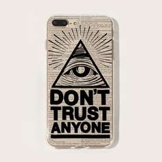 1шт чехол для iPhone с текстовым принтом Shein