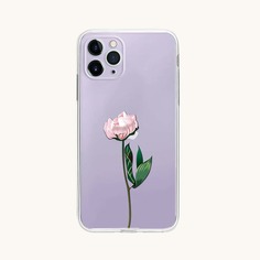 1шт прозрачный чехол для iPhone с принтом цветка Shein