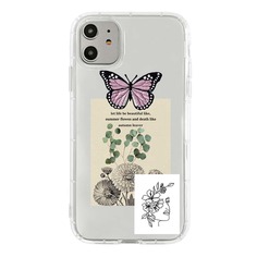 1шт чехол для iPhone с принтом бабочки Shein