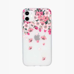 Чехол для iPhone с цветочным принтом 1шт Shein