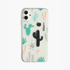 Прозрачный чехол для iPhone с кактусом 1шт Shein