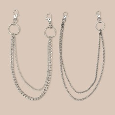 2шт металлическая цепочки для брюк Shein