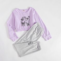 Животный принт милый Домашняя одежда для девочек Shein