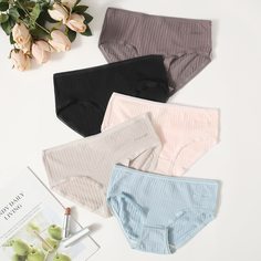 Трусики в рубчик 5шт Shein