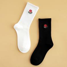 Мужские носки с вышивкой 2 пары Shein