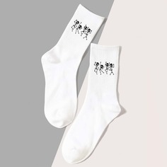 Носки с рисунком скелета на Хэллоуин Shein