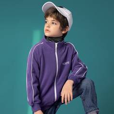 на молнии Текст Повседневный Куртки для мальчиков Shein