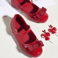 Балетки на липучке с бантом для девочек Shein