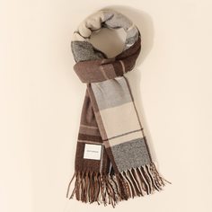 Шарф в клетку с бахромой Shein