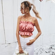 Топ со складками и оборками на груди Shein