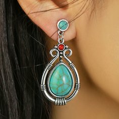Серьги-подвески с бирюзой Shein