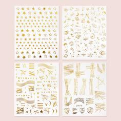 4 листа наклейка для ногтей с узором звезды Shein