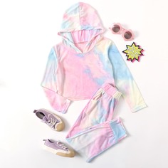 Разноцветная толстовка и брюки для девочек Shein