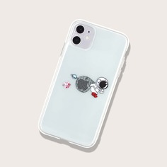 Прозрачный чехол для iPhone с узором астронавта Shein