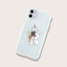 Прозрачный чехол для iPhone с узором кролика Shein