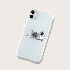 Прозрачный чехол для iPhone с узором астронавта Shein