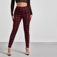 Клетчатый Повседневный Леггинсы Shein