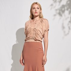 Топ из искусственного шелка с оригинальным рукавом Shein