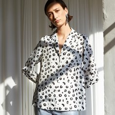 Блуза с леопардовым принтом и карманом Shein
