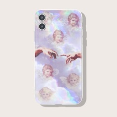 Чехол для iPhone с узором ангела Shein