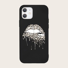 Чехол для iPhone с принтом губ Shein