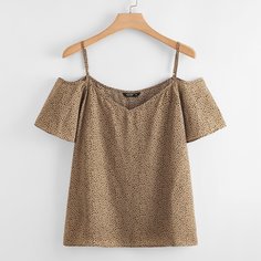 Принт Повседневный Блузы размер плюс Shein