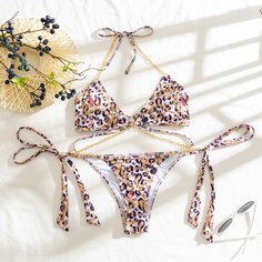 Цепочка Леопардовый Сексуальный Бикини Shein