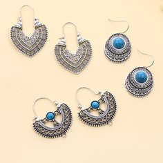 Полые серьги-подвески 3 пары Shein