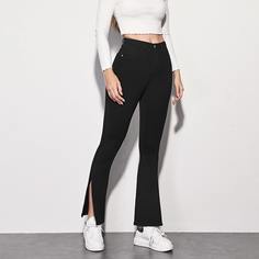 Расклешенные джинсы с разрезом Shein