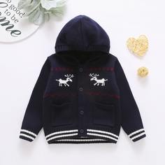 с карманами Полосатый Повседневный Кардиганы для мальчиков Shein