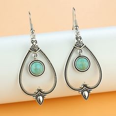 Серьги-подвески с бирюзой Shein