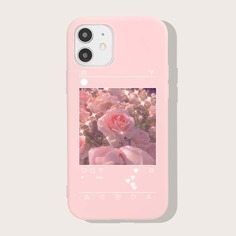 Чехол для iPhone с принтом розы Shein