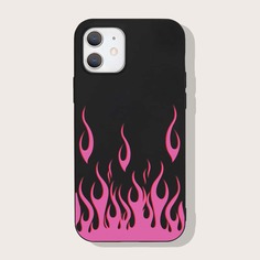 Чехол для iPhone с принтом огня Shein
