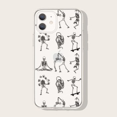 Чехол для iPhone с узором черепа Shein