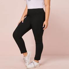 Однотонные джинсы размера плюс Shein