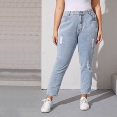 Рваные джинсы размера плюс Shein