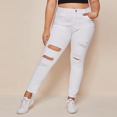 Рваные облегающие джинсы размера плюс Shein