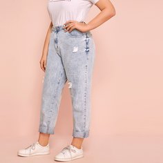 Рваные джинсы размера плюс Shein