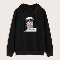 Мужская толстовка на кулиске с принтом Shein