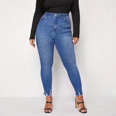 Рваные облегающие джинсы размера плюс Shein