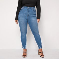 Рваные облегающие джинсы размера плюс Shein